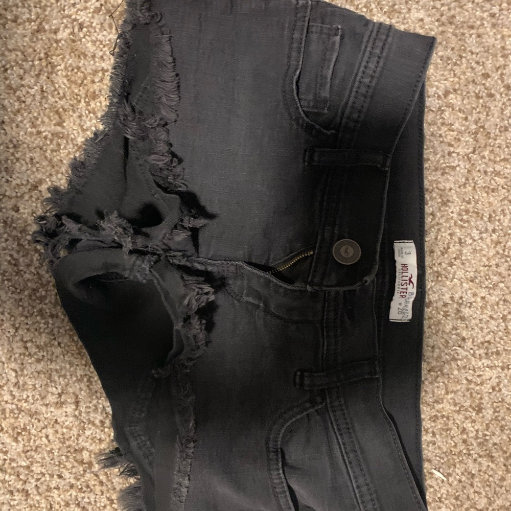 Hollister black distressed shorts size 3